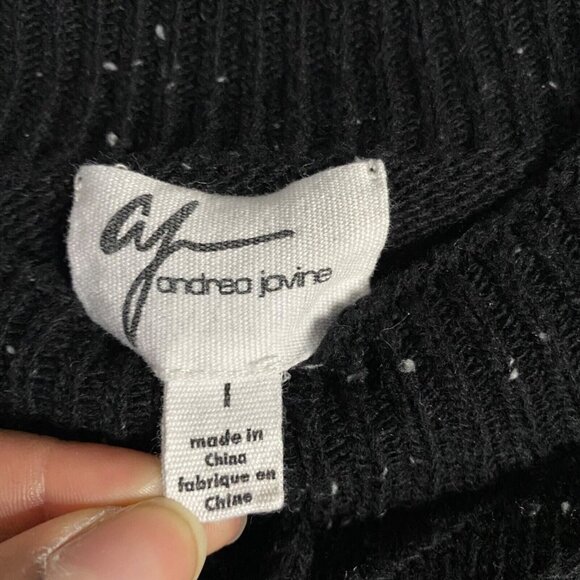 Andrea Jovine Women's Black Patterned Crewneck Knitted Sweater - Picture 5 of 8